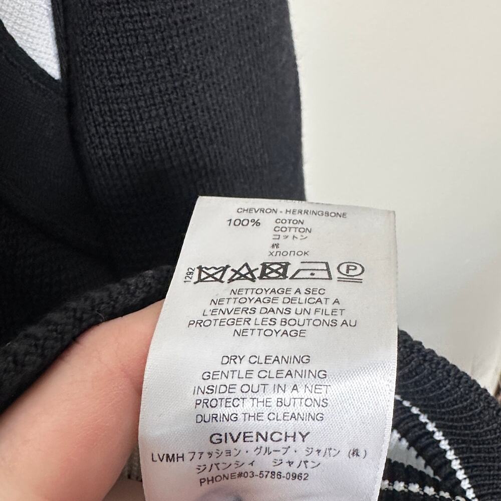 Givenchy Wool Knit Varsity Bomber Jacket Black Wh… - image 7